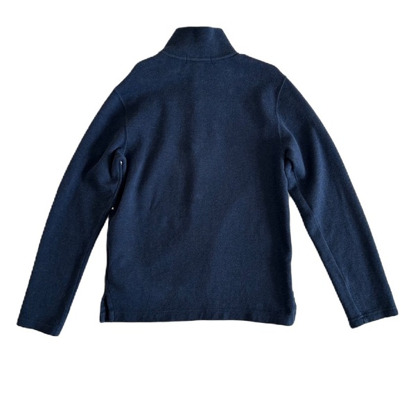 Polo Ralph Lauren Boy’s Blue Snowflake Ribbed Quarter‎ Zip Pullover Sweater M - Picture 2 of 11